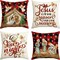 Christmas O Holy Night Jesus Cardinal Buffalo Plaid Throw Pillow Covers, 18 x 18 Inch Christmas Saying Winter Holiday Cushion Case Decoration for Sofa Couch Set of 4